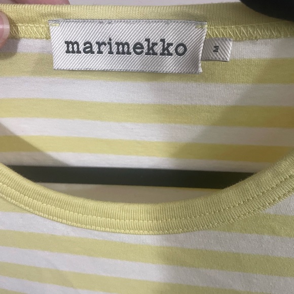 MARIMEKKO lemon striped tee dress, sz M - Picture 8 of 9